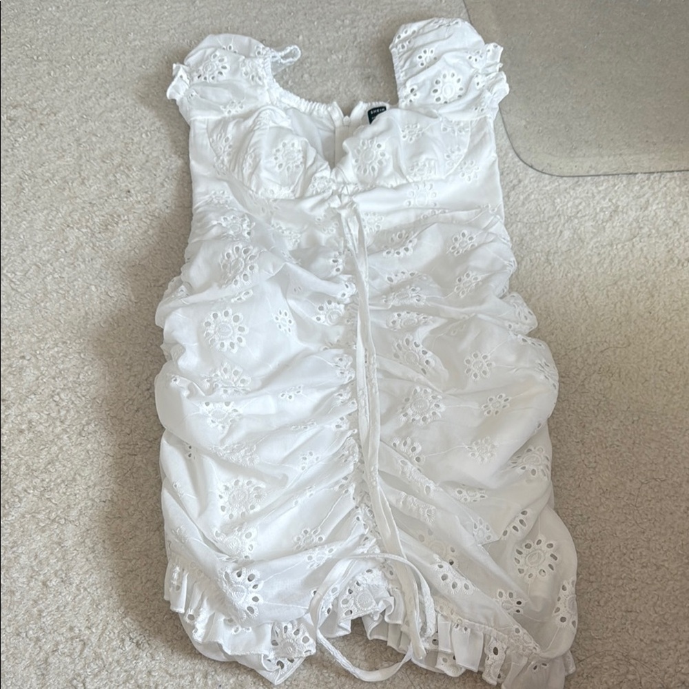 SHEIN White Embroidered Blouse